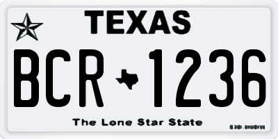 TX license plate BCR1236