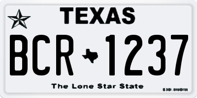 TX license plate BCR1237