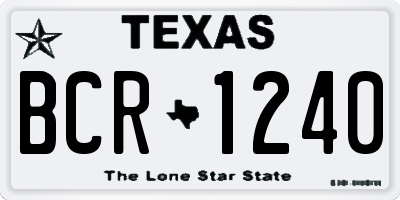 TX license plate BCR1240
