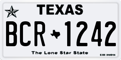 TX license plate BCR1242