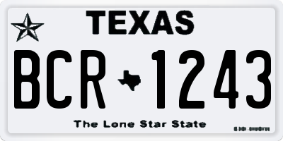 TX license plate BCR1243