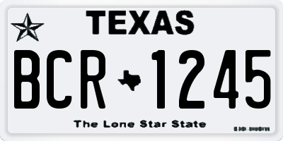 TX license plate BCR1245