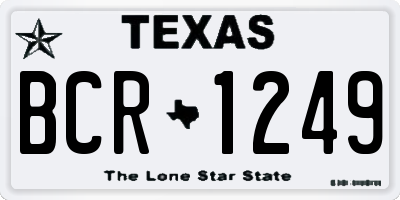 TX license plate BCR1249