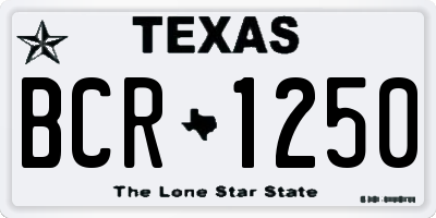 TX license plate BCR1250