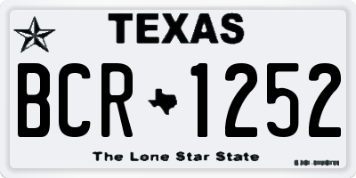 TX license plate BCR1252