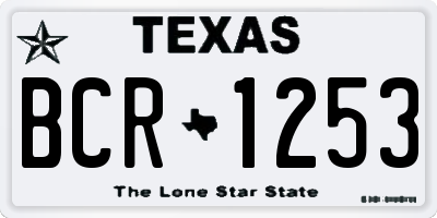 TX license plate BCR1253
