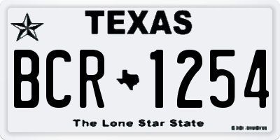 TX license plate BCR1254
