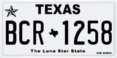 TX license plate BCR1258