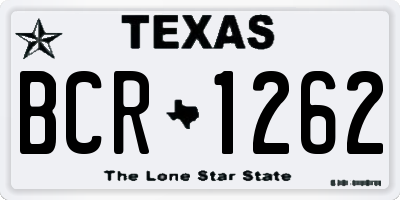 TX license plate BCR1262