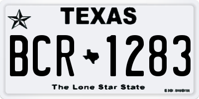 TX license plate BCR1283