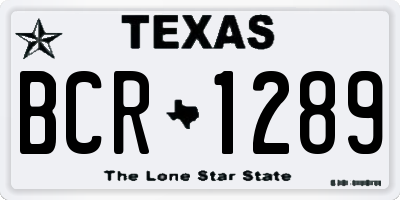 TX license plate BCR1289