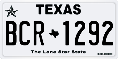 TX license plate BCR1292