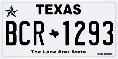 TX license plate BCR1293