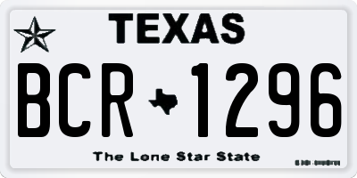 TX license plate BCR1296