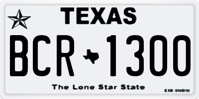 TX license plate BCR1300