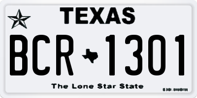 TX license plate BCR1301