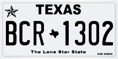 TX license plate BCR1302