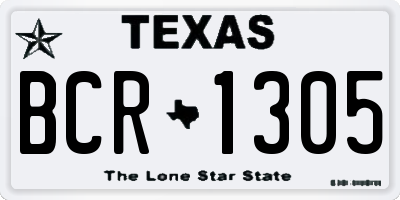 TX license plate BCR1305