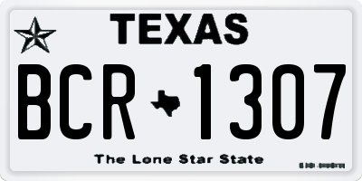 TX license plate BCR1307