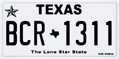 TX license plate BCR1311