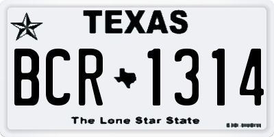 TX license plate BCR1314
