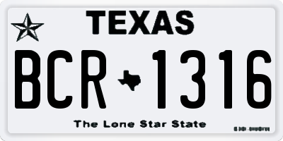 TX license plate BCR1316