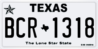 TX license plate BCR1318