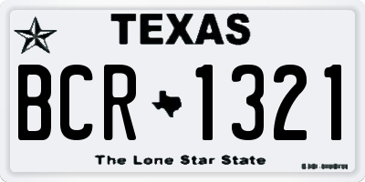 TX license plate BCR1321