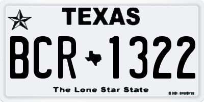 TX license plate BCR1322