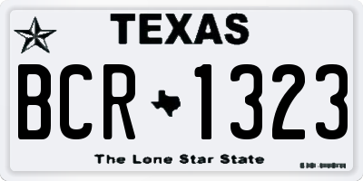 TX license plate BCR1323
