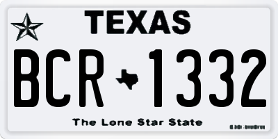 TX license plate BCR1332