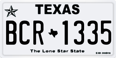 TX license plate BCR1335