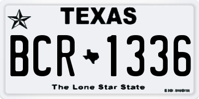 TX license plate BCR1336