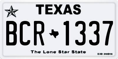 TX license plate BCR1337