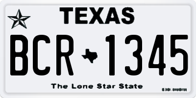 TX license plate BCR1345