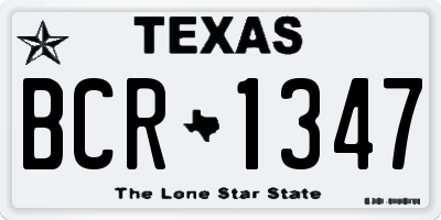 TX license plate BCR1347
