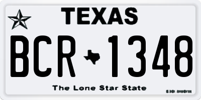 TX license plate BCR1348