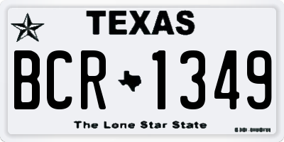TX license plate BCR1349