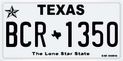 TX license plate BCR1350
