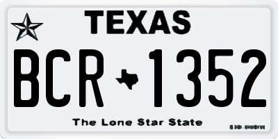 TX license plate BCR1352