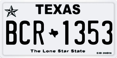 TX license plate BCR1353