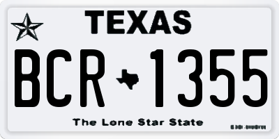 TX license plate BCR1355