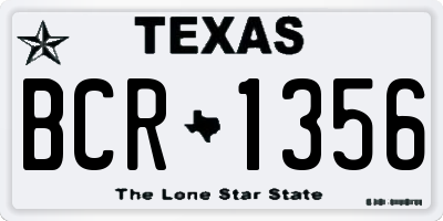 TX license plate BCR1356
