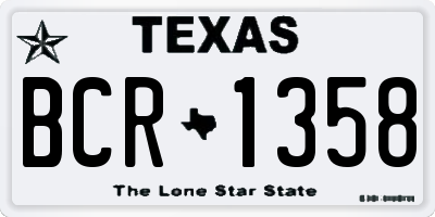 TX license plate BCR1358
