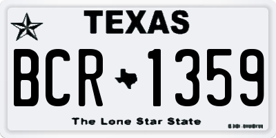 TX license plate BCR1359