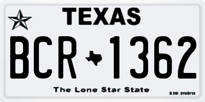 TX license plate BCR1362