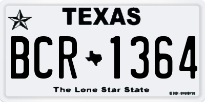 TX license plate BCR1364