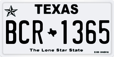 TX license plate BCR1365