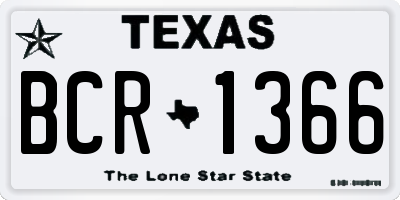 TX license plate BCR1366