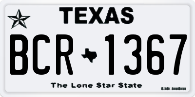 TX license plate BCR1367